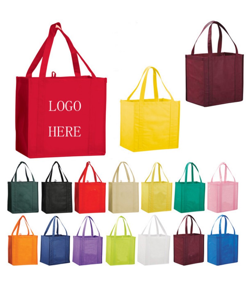 80G Non Woven Shopper Tote Bag W/ Reinforced 20" Handles