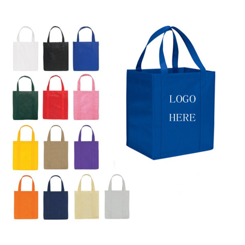 80G Non Woven Grocery Tote Bag W/ Reinforced 20" Handles