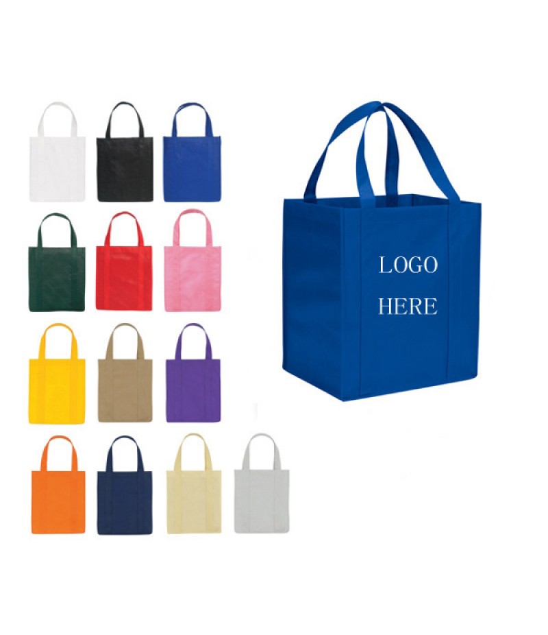 80G Non Woven Grocery Tote Bag W/ Reinforced 20" Handles