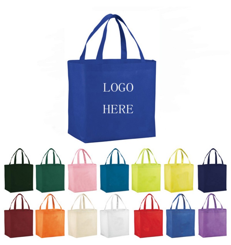 80G Non Woven Shopping Tote Bag W/ Reinforced 24" Handles