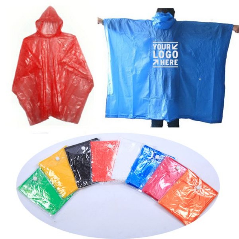 Pe Disposable Rain Poncho - 50"X40"