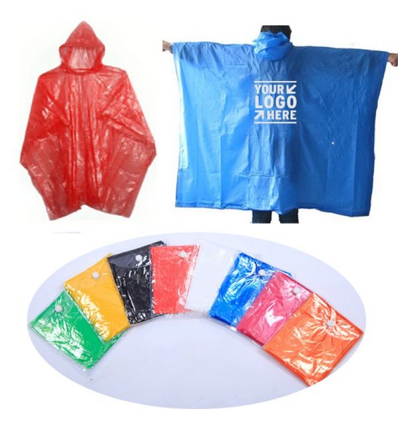 Pe Disposable Rain Poncho - 50"X40"