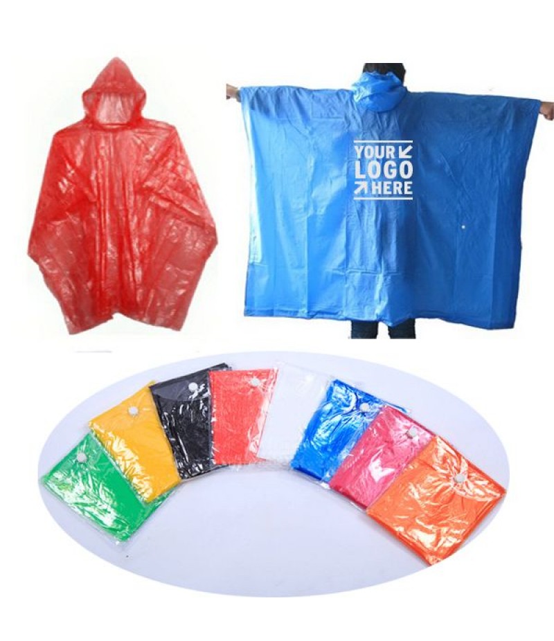 Pe Disposable Rain Poncho - 50"X40"