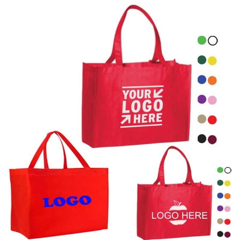 Recyclable Tote Bag W/ Reinforced 22.5" Handles - 12"X8"X13"