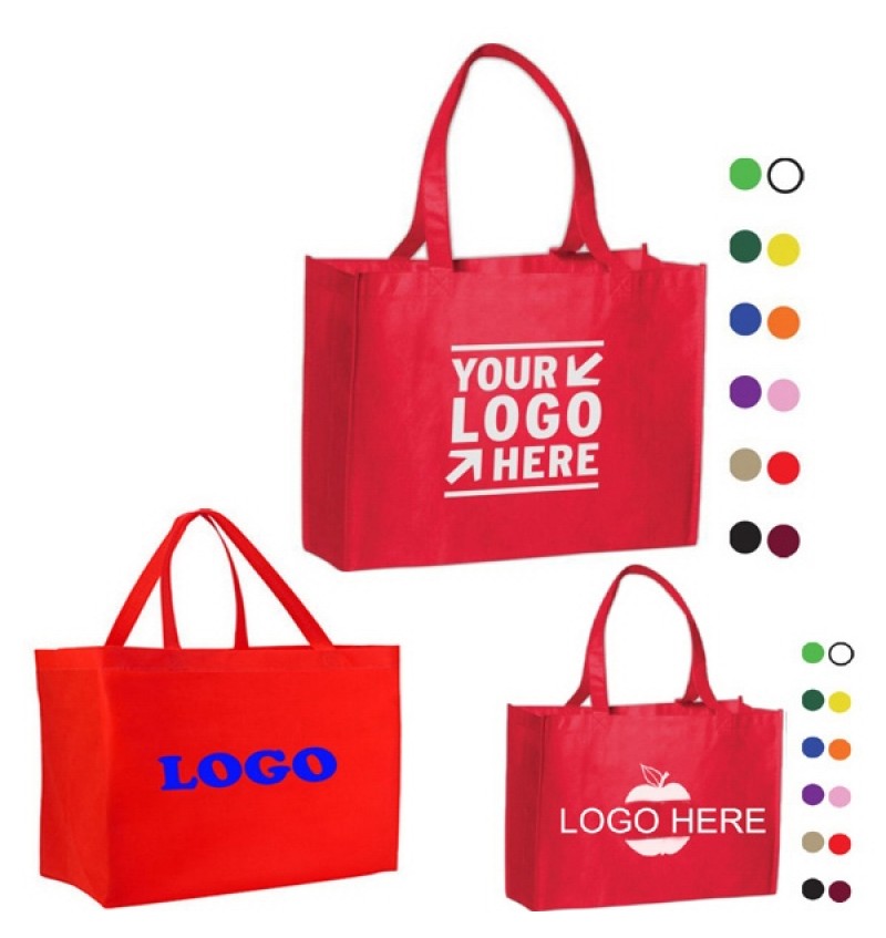 Recyclable Tote Bag W/ Reinforced 22.5" Handles - 12"X8"X13"